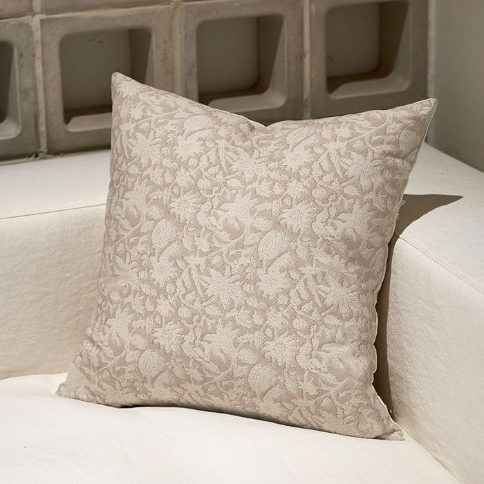 Amor Virisso Floral Throw Pillow Covers 24x24 Couch Pillows for Living Room Bed Block Print Decor... | Amazon (US)