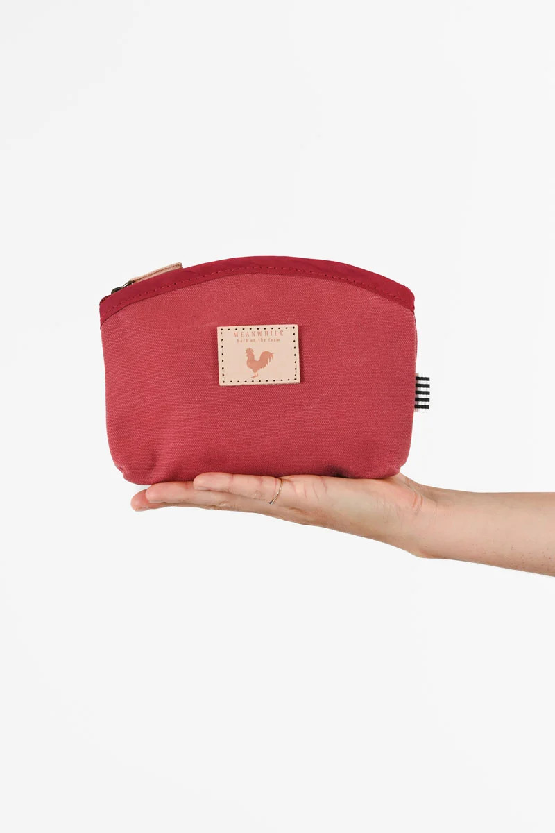 Nantucket Waxed Canvas Makeup Bag | Red Canvas Makeup Bag | Meanwhile Back on the Farm