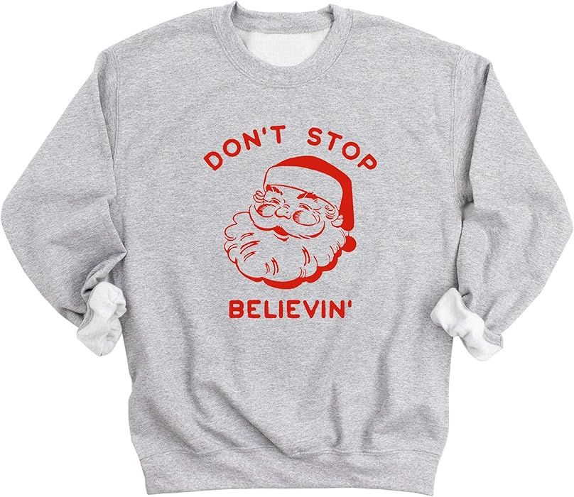 Don't Stop Believing Christmas Santa Sweatshirt | Amazon (US)