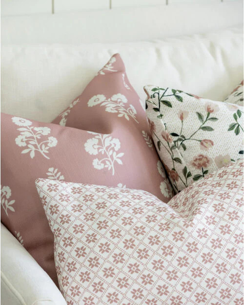 Dainty Lattice Pillow in Dusty Pink | Brooke & Lou | Brooke and Lou