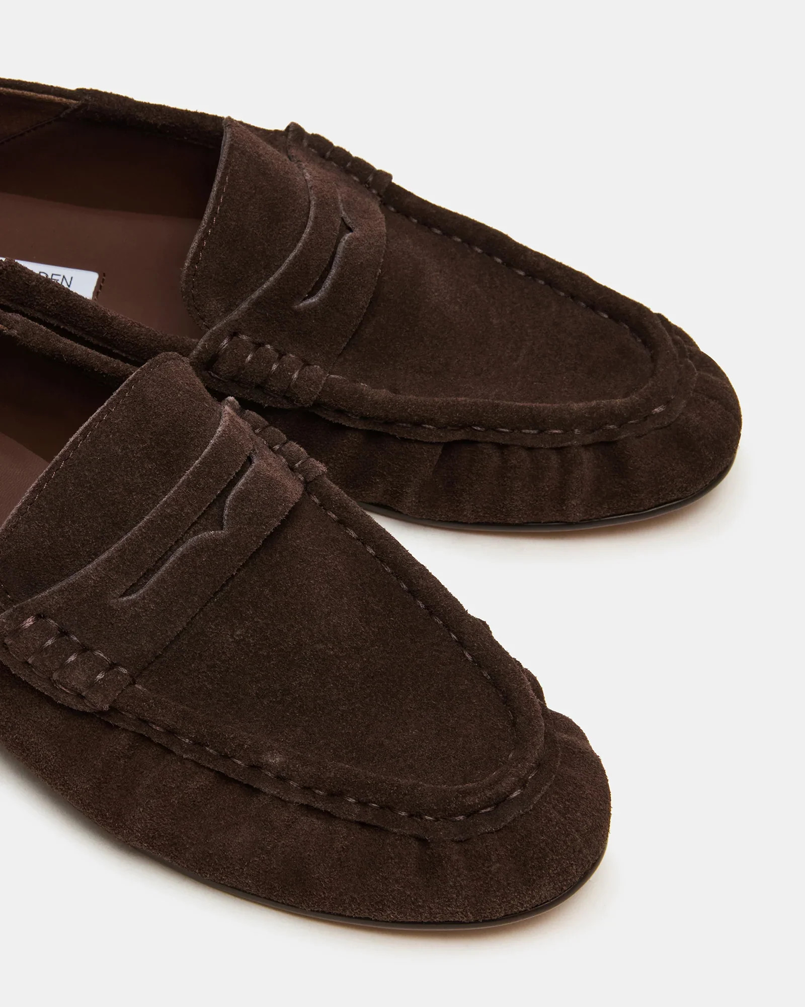 ROGER Brown Suede Loafers | Women's Designer Loafers | Steve Madden (Canada)