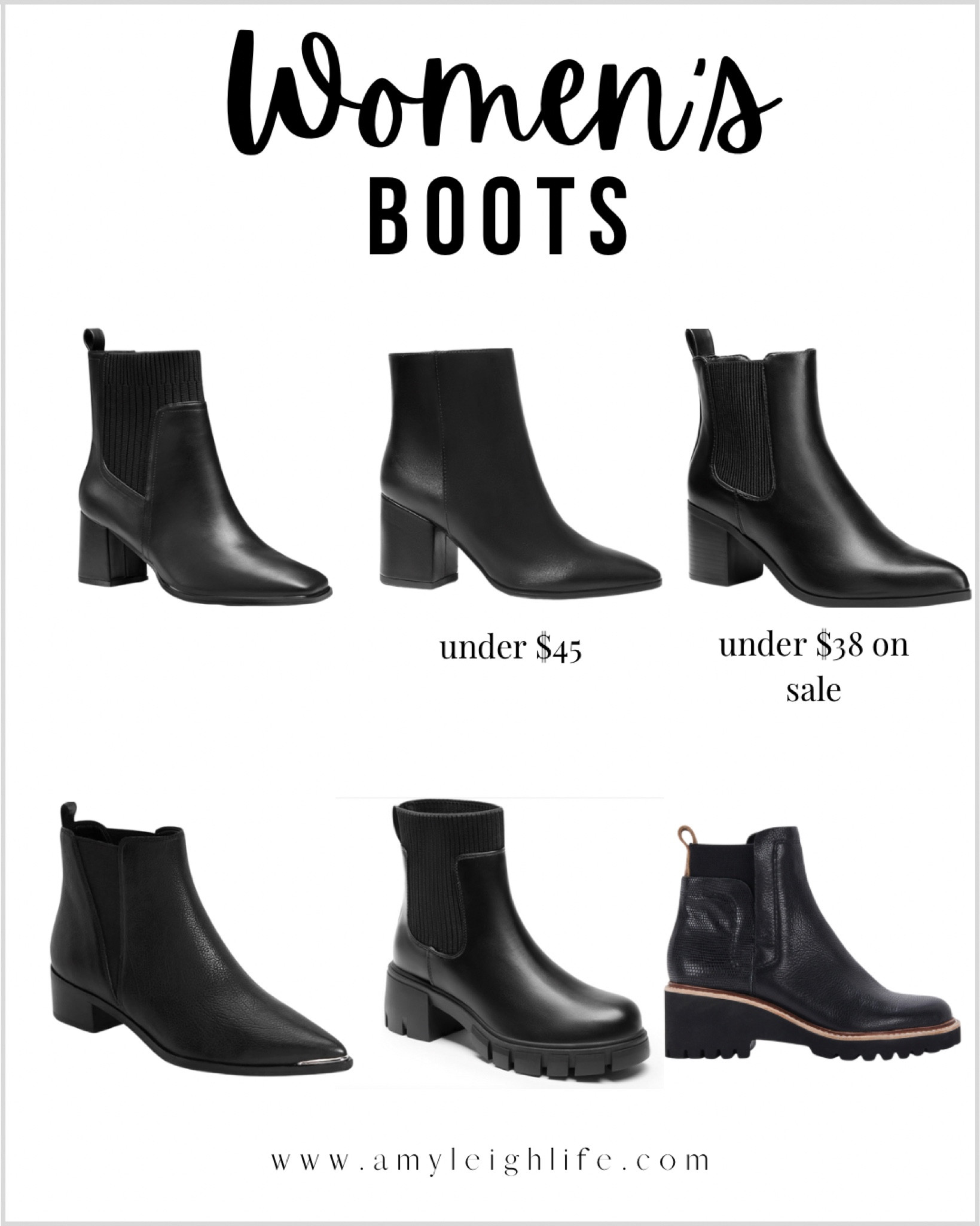 Women’s black boots for winter. 

boots, boots outfit, boots with dress, ankle boots, amazon boots, brown boots, black boots, brown ankle boots, Chelsea boots, short boots, cowboy boots, tan boots, boots with elastic, chunky heel boots, white boots, winter boots, booties, black booties, brown booties, white booties, Chelsea booties, chunky boots, suede boots, suede booties, pointed toe boots, pointed toe ankle boots, brown pointed toe boots,
Prices can change 

#LTKSeasonal #LTKShoeCrush #LTKU