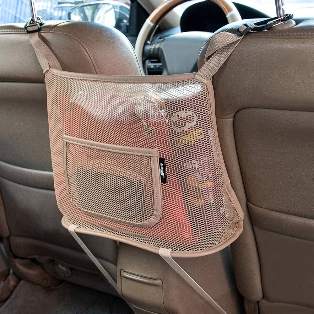 eing Car Net Pocket Handbag Holder Between Seats Back Storage Organizer 3 - Layers Purse Holder f... | Amazon (US)