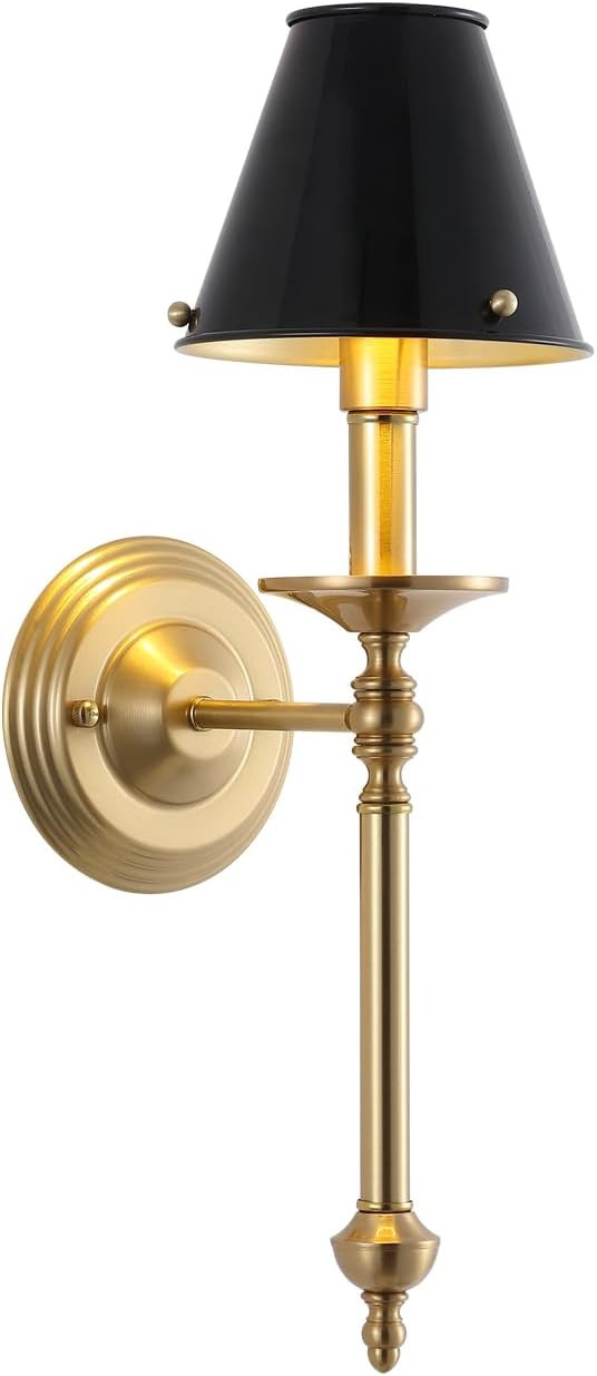 Modern Wall Sconce Industrial Mid Century Bathroom Vanity Wall Light Brushed Brass Finished Frame... | Amazon (US)