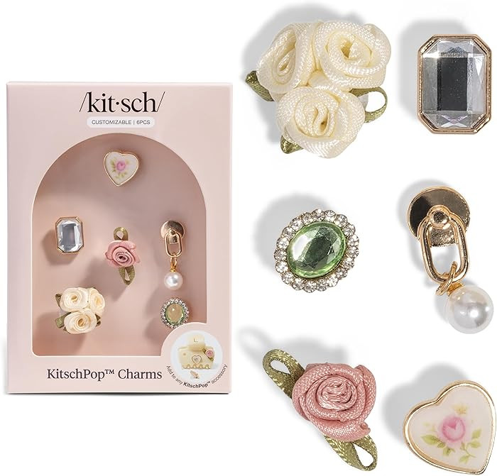 KitschPop™Charm Sets – Interchangeable Charms For Hair Clips, Hair Brushes | Durable Assorted... | Amazon (US)