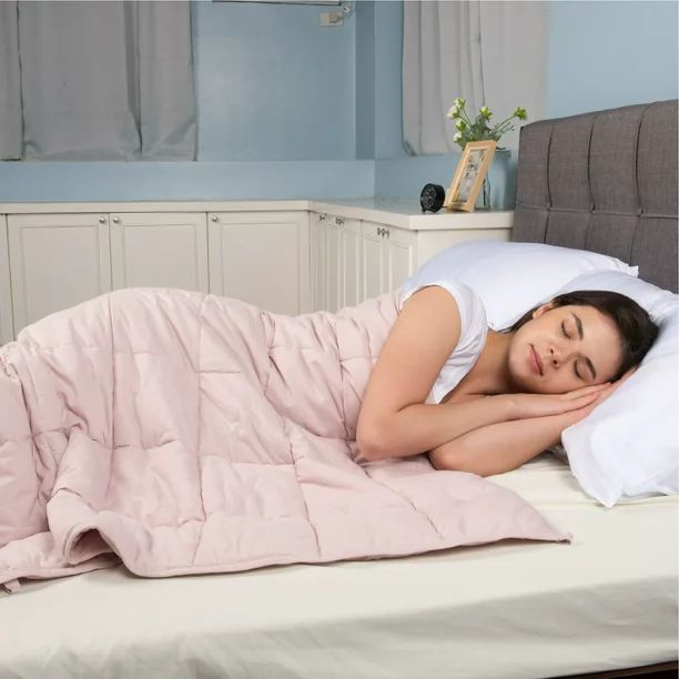 Sleep Therapy 2Pc Weighted Blanket and Cover, 15lbs, 48 x 72, Blush | Walmart (US)