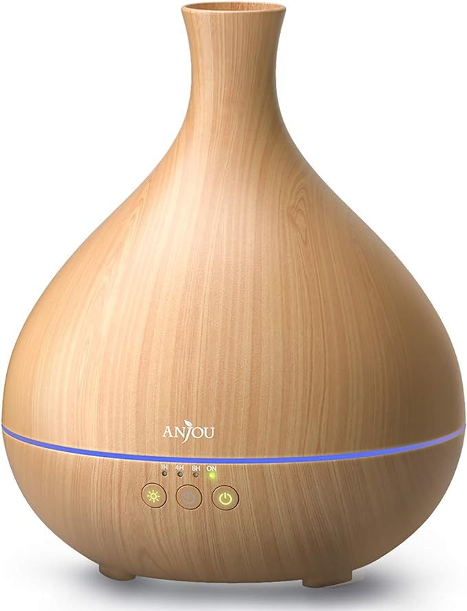 Essential Oil Diffuser, Anjou 500ml Cool Mist Humidifier Wood Grain Aromatherapy Diffuser with 7 ... | Amazon (US)