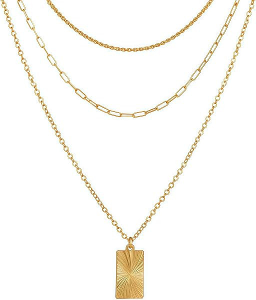 SEADAY Layered Gold Necklace for Women, Gold Stack Necklace | Amazon (US)