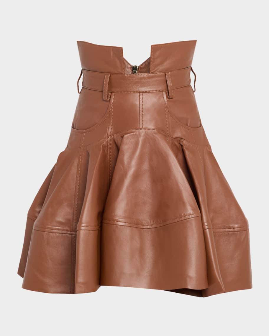 Zimmermann Hypnotic Leather Mini Skirt | Neiman Marcus