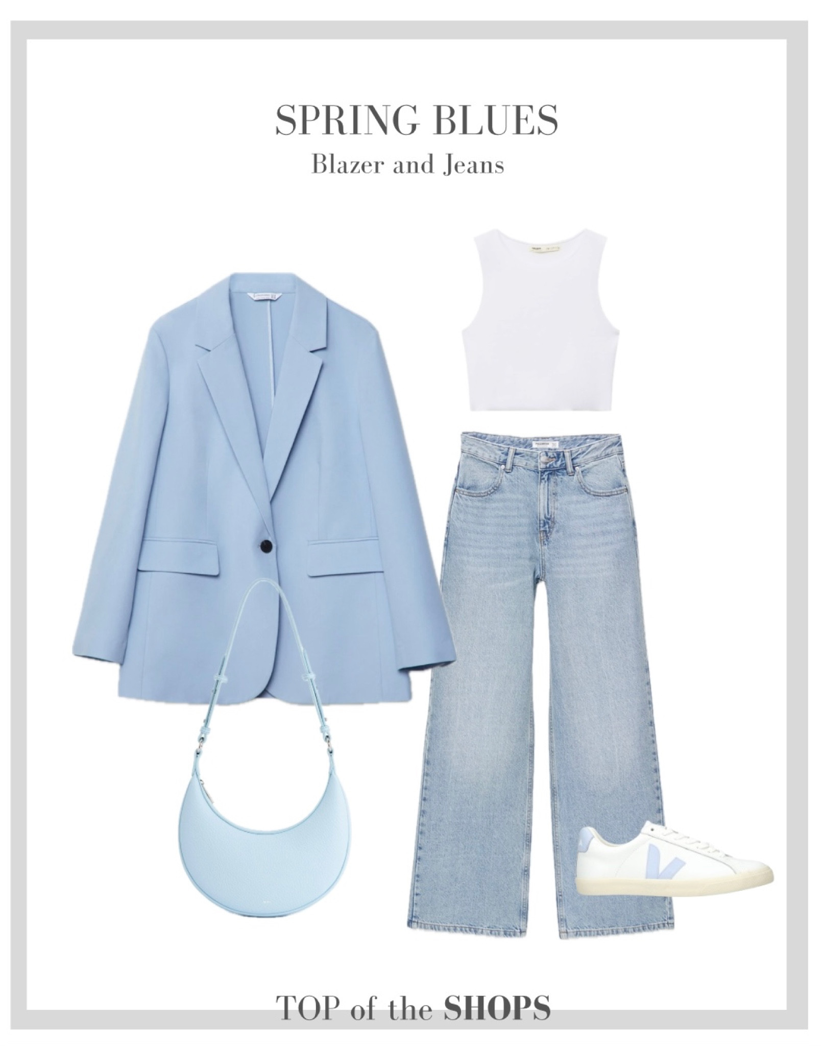 Spring Style, Spring Outfit Inspiration, H&M, Wardrobe Staple, Brunch Outfits, Blue Jeans, Blue Blazer, Blue Bag, Veja Trainers 

#LTKstyletip #LTKeurope #LTKSeasonal