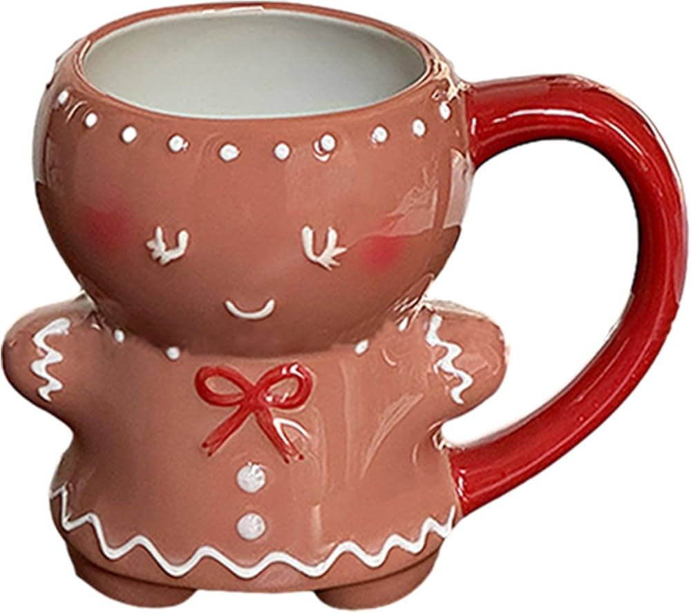 Tazza con omino di pan di zenzero tazza in ceramica carina cartone animato tazze da caffè natali... | Amazon (IT)