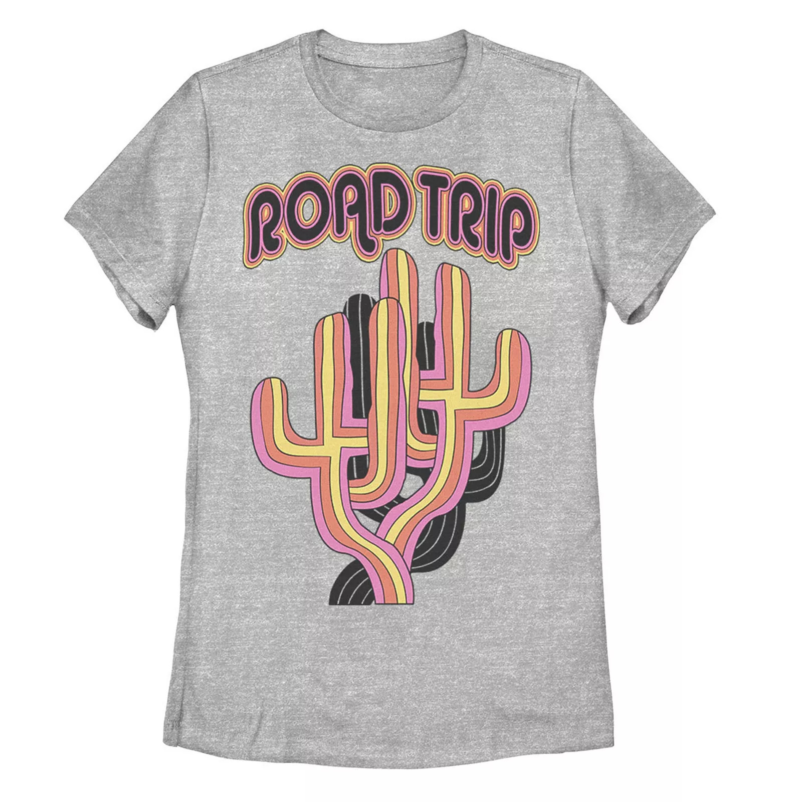 Juniors' ""Road Trip"" Colorful Cacti Graphic Tee, Girl's, Size: Medium, Grey | Kohl's