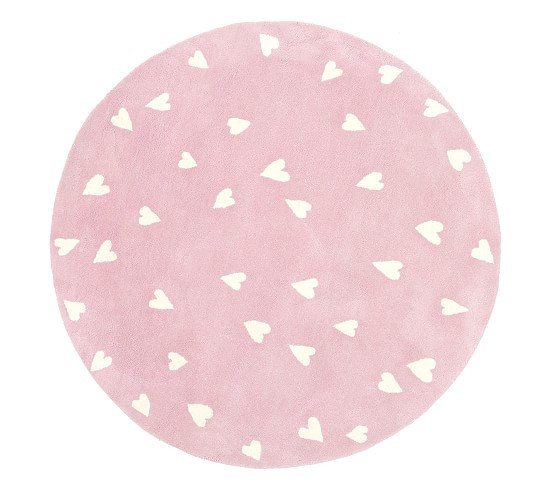 Hearts Round Rug | Pottery Barn Kids