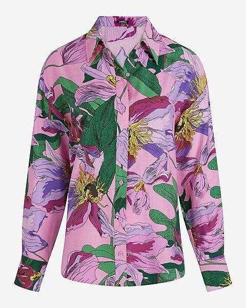 Floral Boyfriend Portofino Shirt | Express