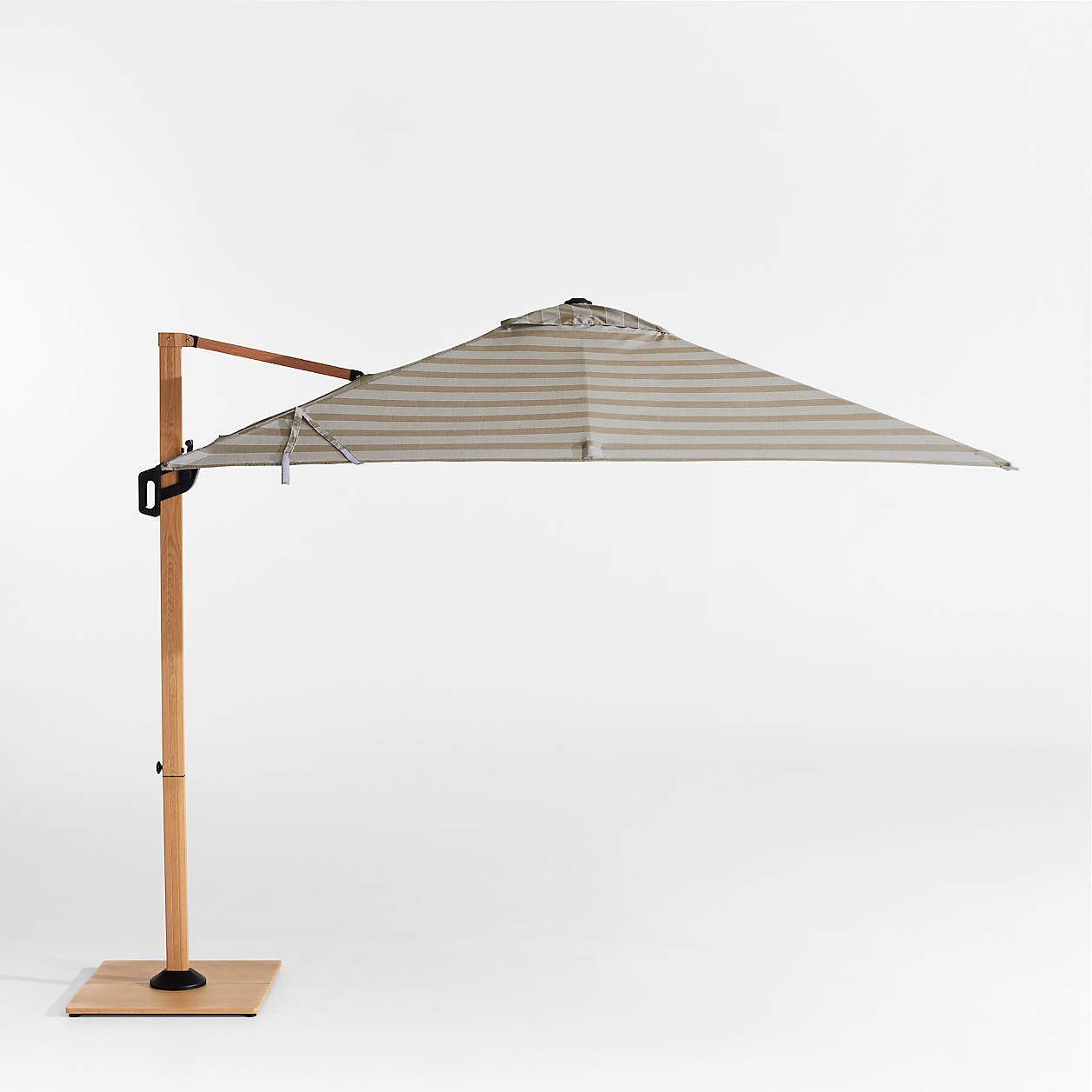 9' Square Sunbrella Range Dune Stripe Cantilever Outdoor Patio Umbrella with Faux Wood Metal Fram... | Crate & Barrel
