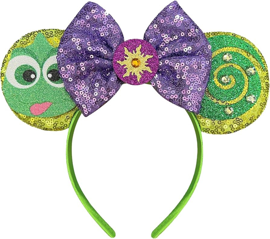 Mouse Ears Headband for Women Adult, Green Frog Hairband with Beads Sequin Ears | Amazon (US)