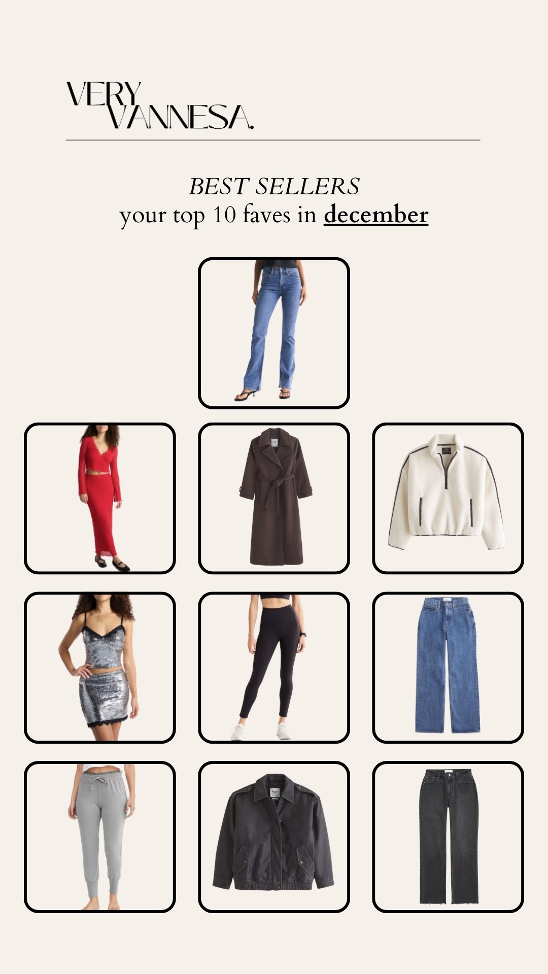 Your faves in December 
Abercrombie curve love denim 
Matching sets 
Sherpa half zip jacket 
Butter soft leggings 
Grey joggers 
Faux leather jacket 
Straight leg jeans 
90s jeans 

#LTKSaleAlert #LTKFindsUnder100 #LTKootd