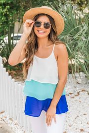 Colors Of Summer Colorblock Tank Blue FINAL SALE | The Pink Lily Boutique