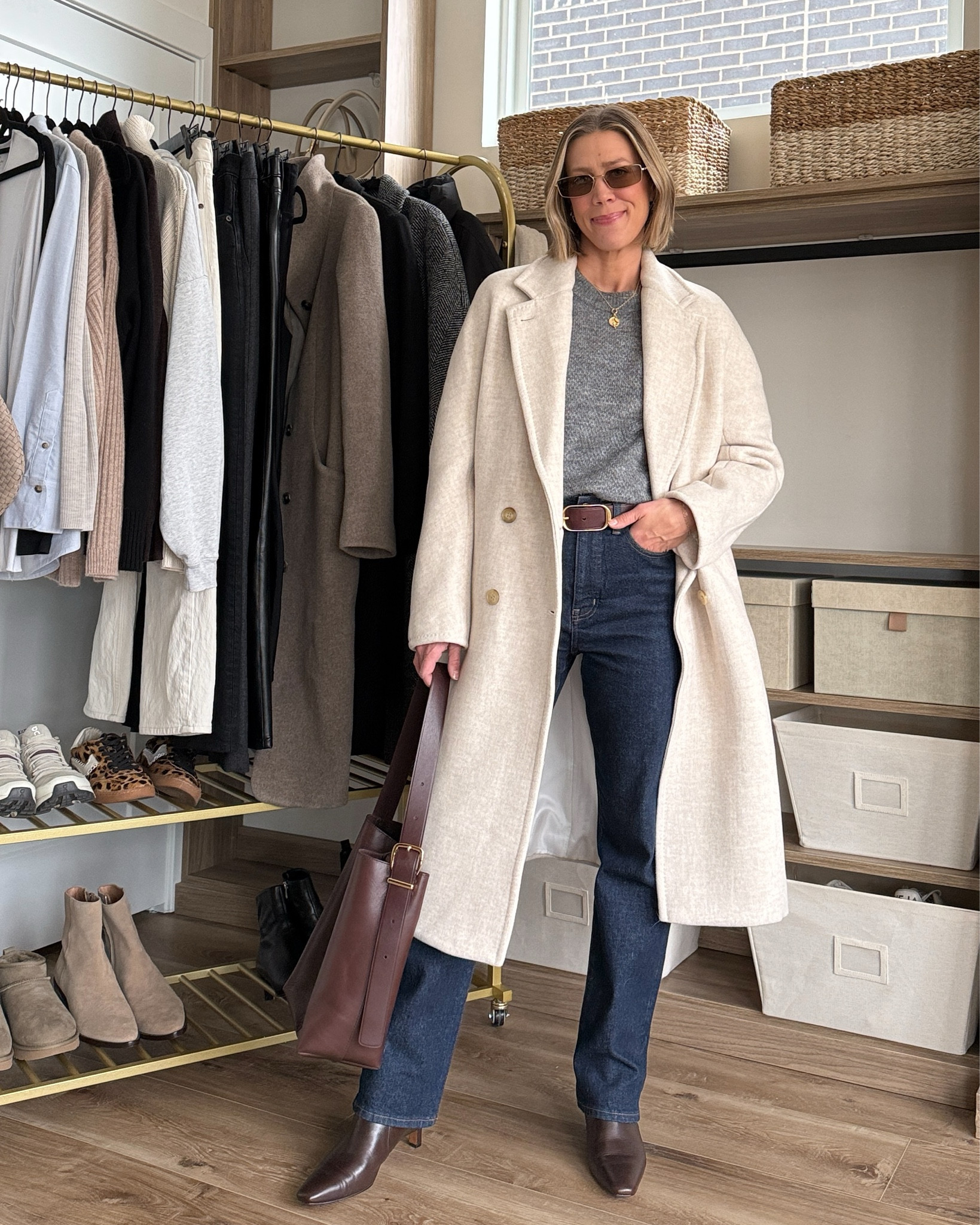 Wearing 26/regular jeans, large sweater (tts but sized up), small belt, XS wool coat, boots tts 

#LTKFindsUnder100 #LTKSaleAlert #LTKFindsUnder50