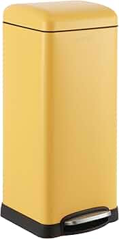 happimess HPM1007K Betty Retro 8-Gallon Step-Open Trash Can, Daffodil Yellow with Soft-Close Lid,... | Amazon (US)