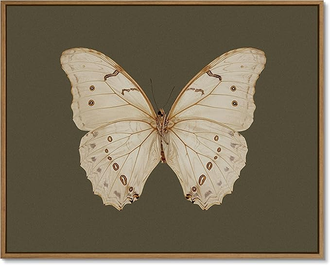 Gardenia Art Vintage White Butterfly Canvas Prints Morpho Wall Art Dark Moody Insect Picture Boho... | Amazon (US)