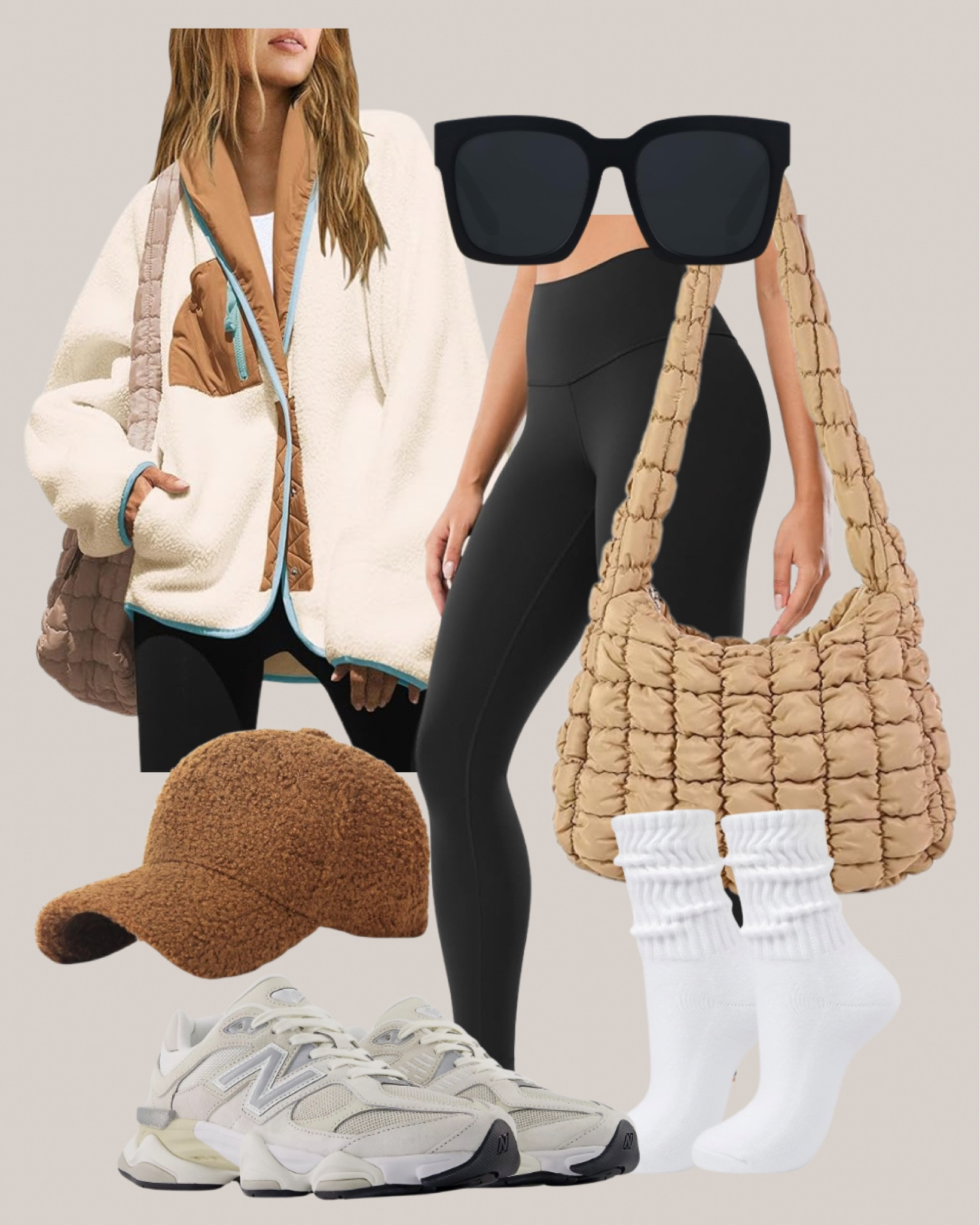 Colorblock jacket
Sherpa jacket
Black leggings
Black workout leggings
Black sunglasses
Quilted bag
Free People bag dupe
Brown baseball cap
Sherpa baseball cap
Slouchy socks
New Balance 9060 sneakers
Neutral dad sneakers
Amazon outfit
Casual athleisure outfit
Casual winter outfit
Casual outfit

#LTKStyleTip #LTKFindsUnder50 #LTKActive