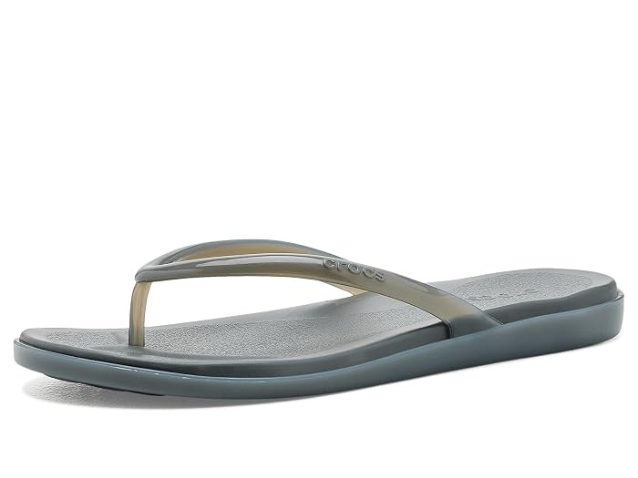 Crocs Miami Round Toe Flip Flop Sandals Women's Sandals Black/Sepia/Leopard : 7 M, Synthetic | Zappos.com