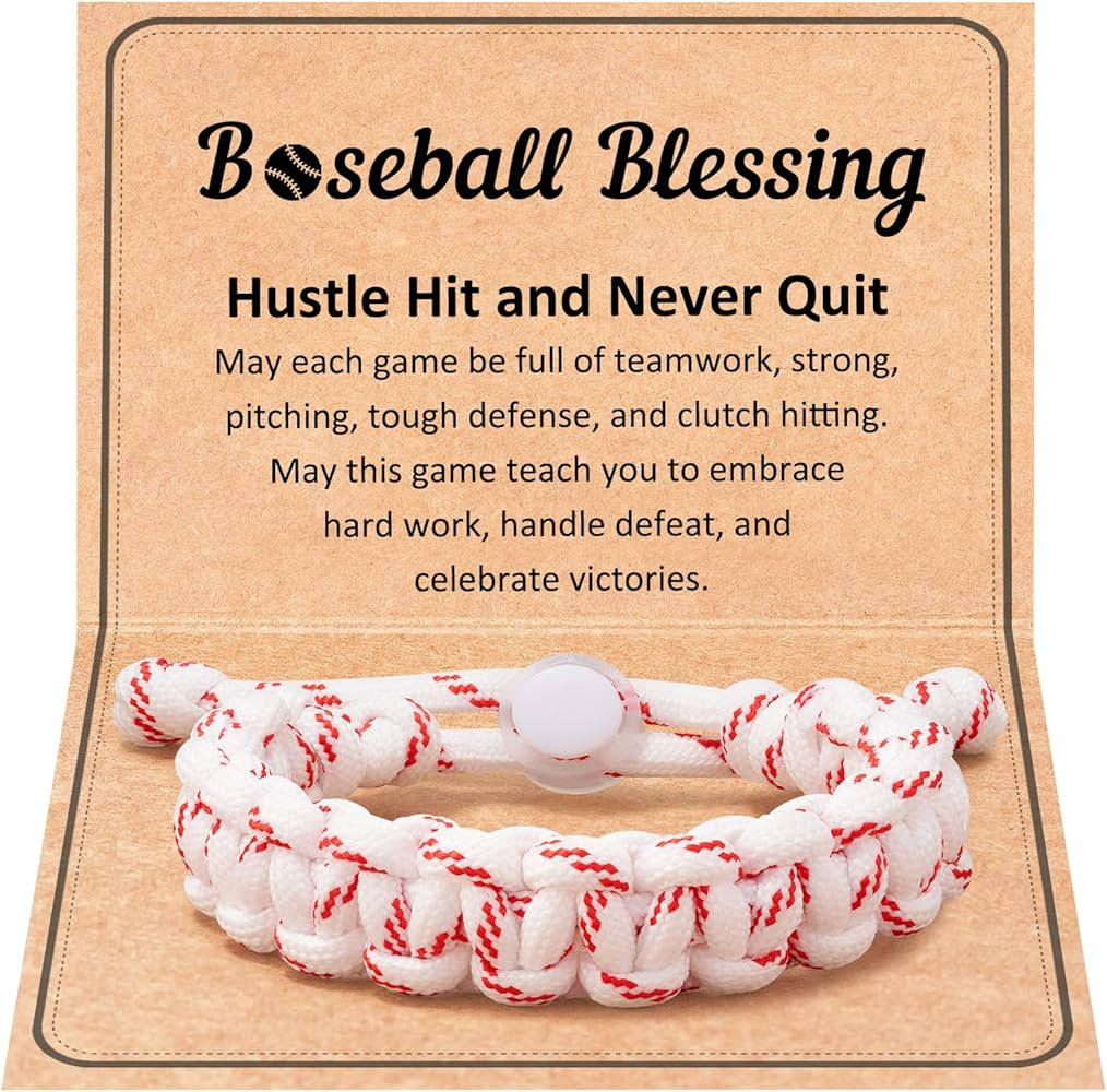 HGDEER Baseball Bracelet, Adjustable Braided, Baseball Basketball Gifts for Teens, Teams, Son, Gr... | Amazon (US)