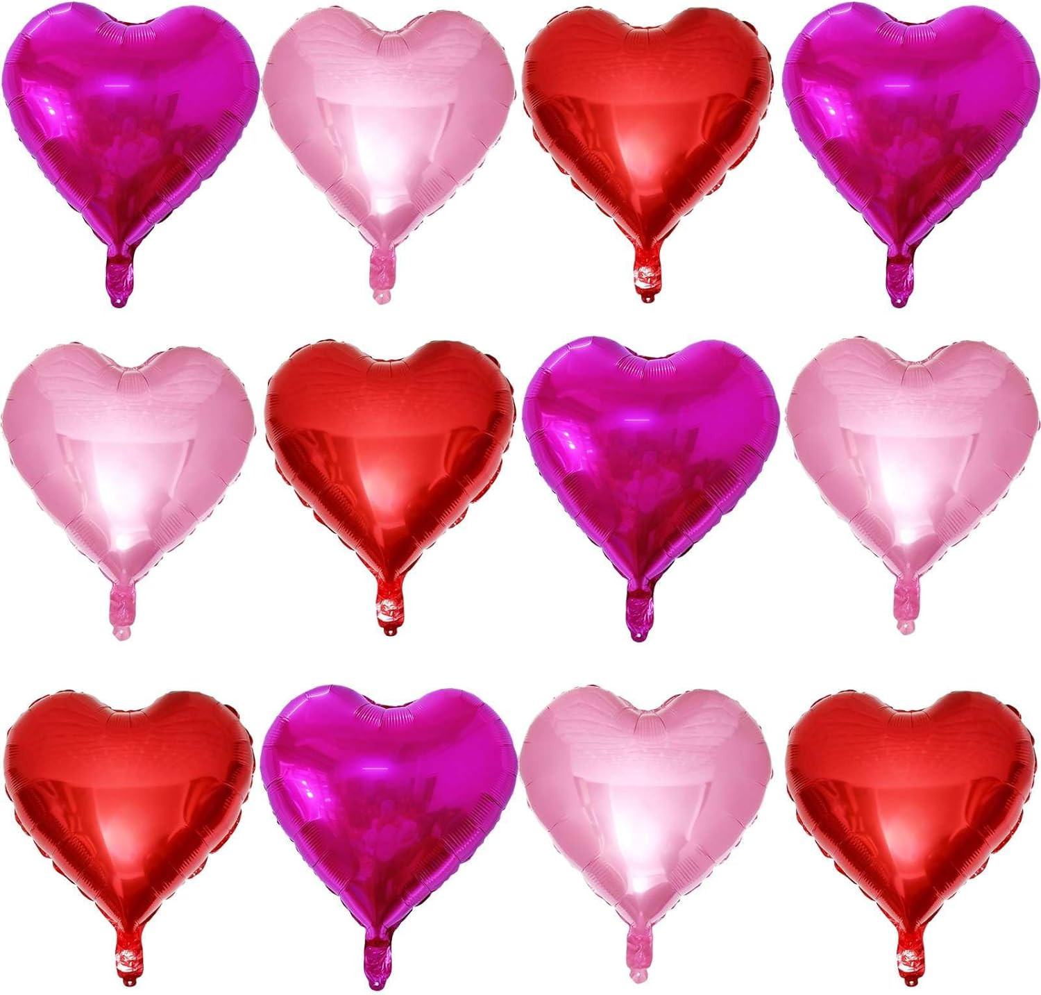 Lovoir 12 Pcs Red Heart Shape Foil Mylar Balloons 18 Inch Love Balloons for Valentine's Day Birth... | Amazon (US)