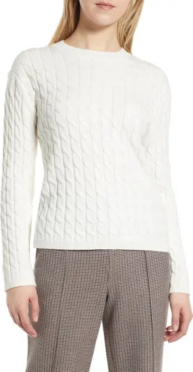 Organic Cotton & Merino Wool Cable CrewneckNORDSTROM | Nordstrom