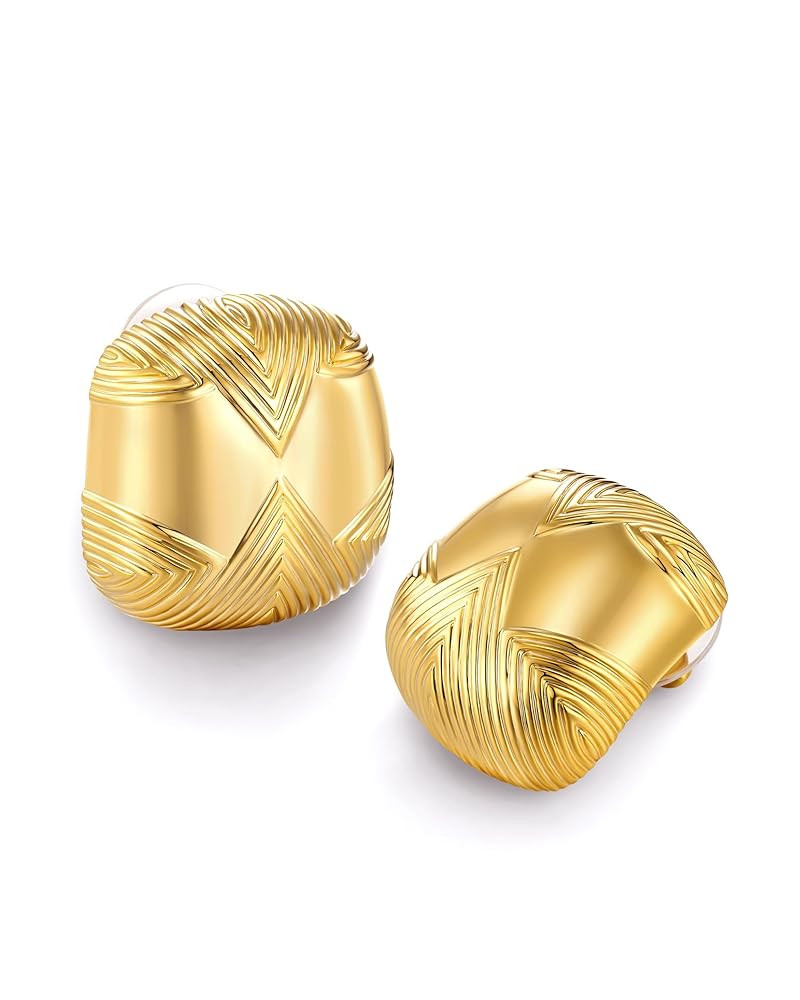 18K gold plated Chunky Retro Square Statement Earrings for Women by SNGIA, Medium Geometric Handm... | Amazon (US)