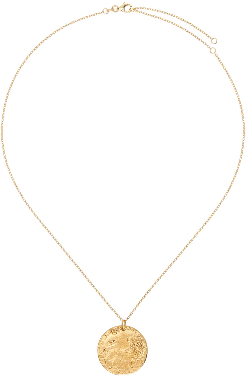Gold 'Il Leone Medallion' Necklace | SSENSE