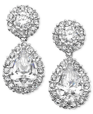 Eliot Danori Cubic Zirconia Pear Drop Earrings, Created for Macy's - Macy's | Macy's