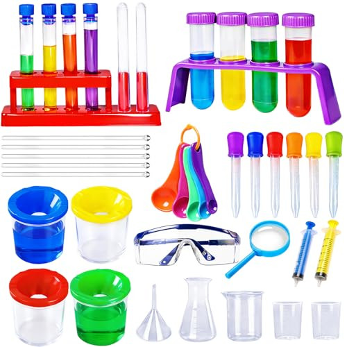 Bbiamsleep 37 Pcs Science Kits for Kids, Beakers and Test Tubes Droppers Set, Kids Science Experi... | Amazon (US)