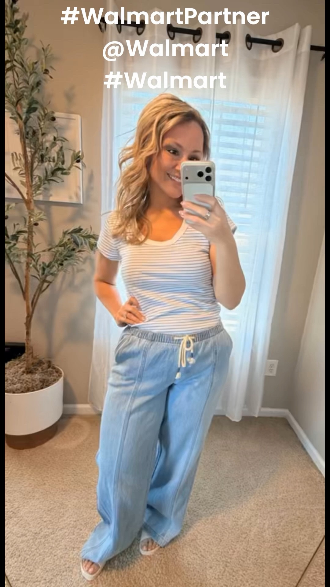 #WalmartPartner Real life OOTD. These pull on jeans are a dream with no buttons and no fuss paired with a classic striped tee from Free Assembly. The tee also comes in three solid colors in sizes XS-XL. Excellent quality material, it's the kind of outfit you will reach for on repeat. @Walmart #Walmart

#LTKMidsize #LTKmomlife #LTKootd