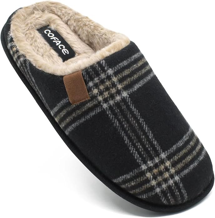 COFACE Mens Womens Cozy Memory Foam Scuff Slippers Slip On Warm House Shoes Indoor/Outdoor with B... | Amazon (US)