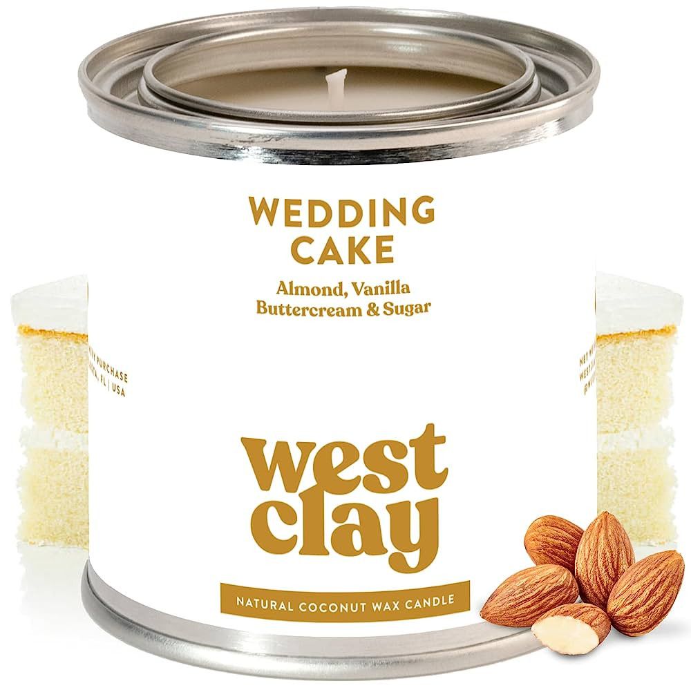 WEST CLAY Wedding Cake Candle | Almond, Vanilla Buttercream Scented Candles, Wedding Day Gift for... | Amazon (US)