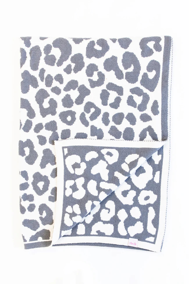 Keep You Warm Blanket Grey Leopard Print DOORBUSTER | The Pink Lily Boutique