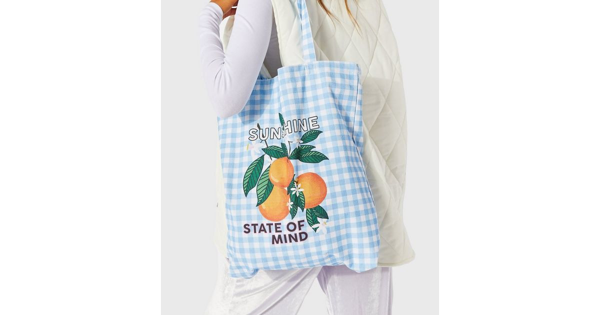 Skinnydip Bright Blue Check Sunshine Logo Tote Bag
						
						Add to Saved Items
						Remove f... | New Look (UK)