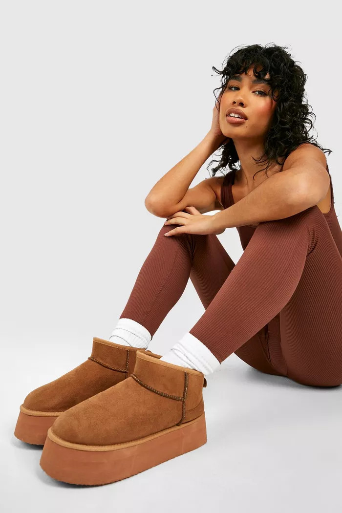 Ultra Mini Platform Cosy Boots | Boohoo.com (UK & IE)