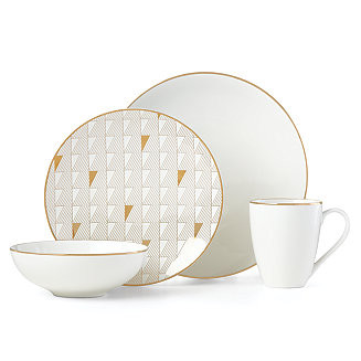 Lenox Trianna 4-Pc. Place Setting with Gold Salad Plate & Reviews - Fine China - Macy's | Macys (US)