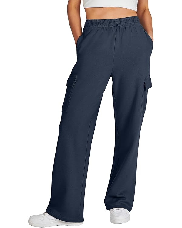 ANRABESS Womens Cargo Sweatpants Casual Baggy Fleece High Waisted Athletic Lounge Pants | Amazon (US)