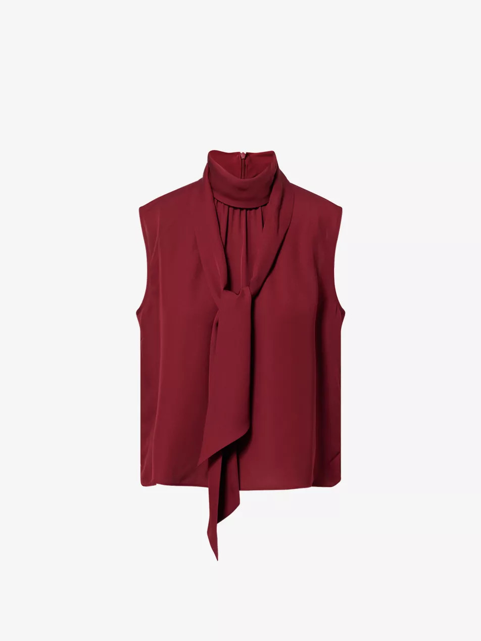 Am-Pm Sleeveless Scarf Silk Top | Selfridges