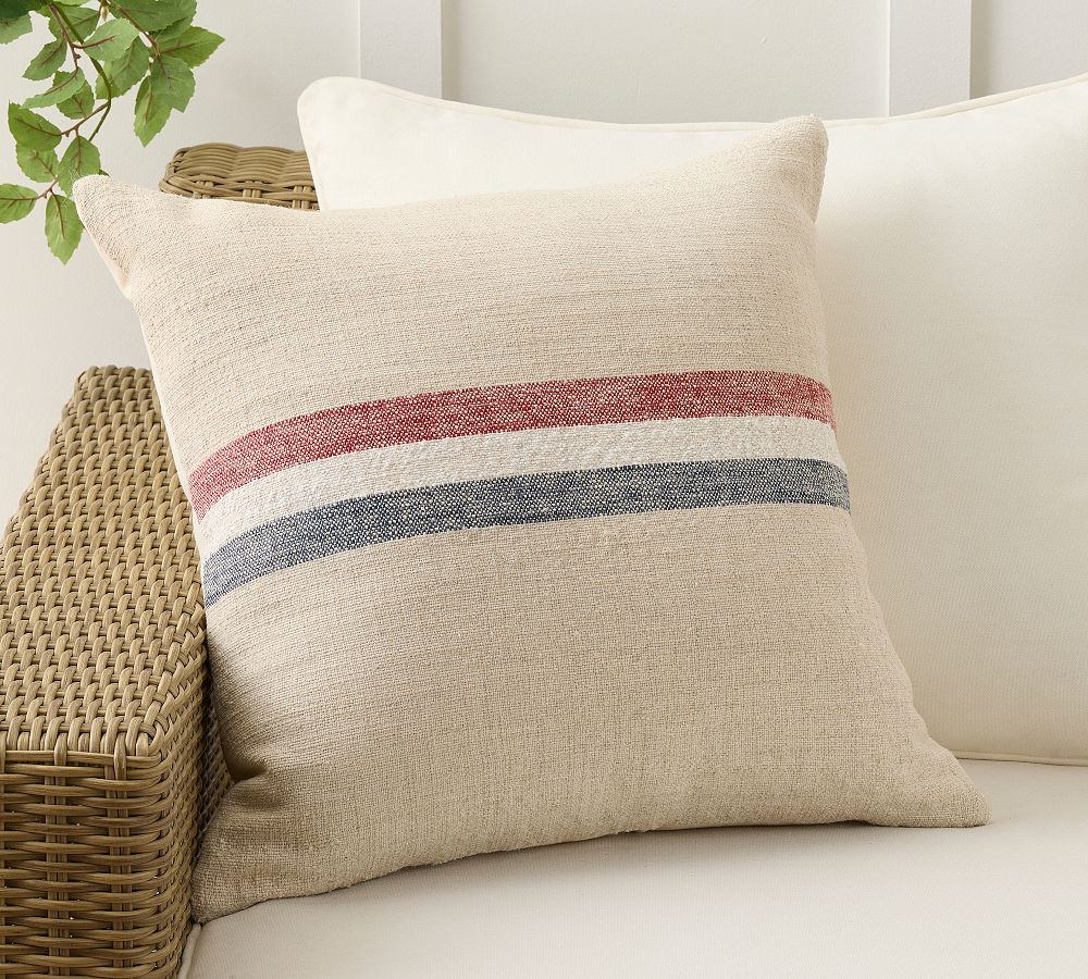 Patriotic Striped Outdoor Pillow | Pottery Barn (US)