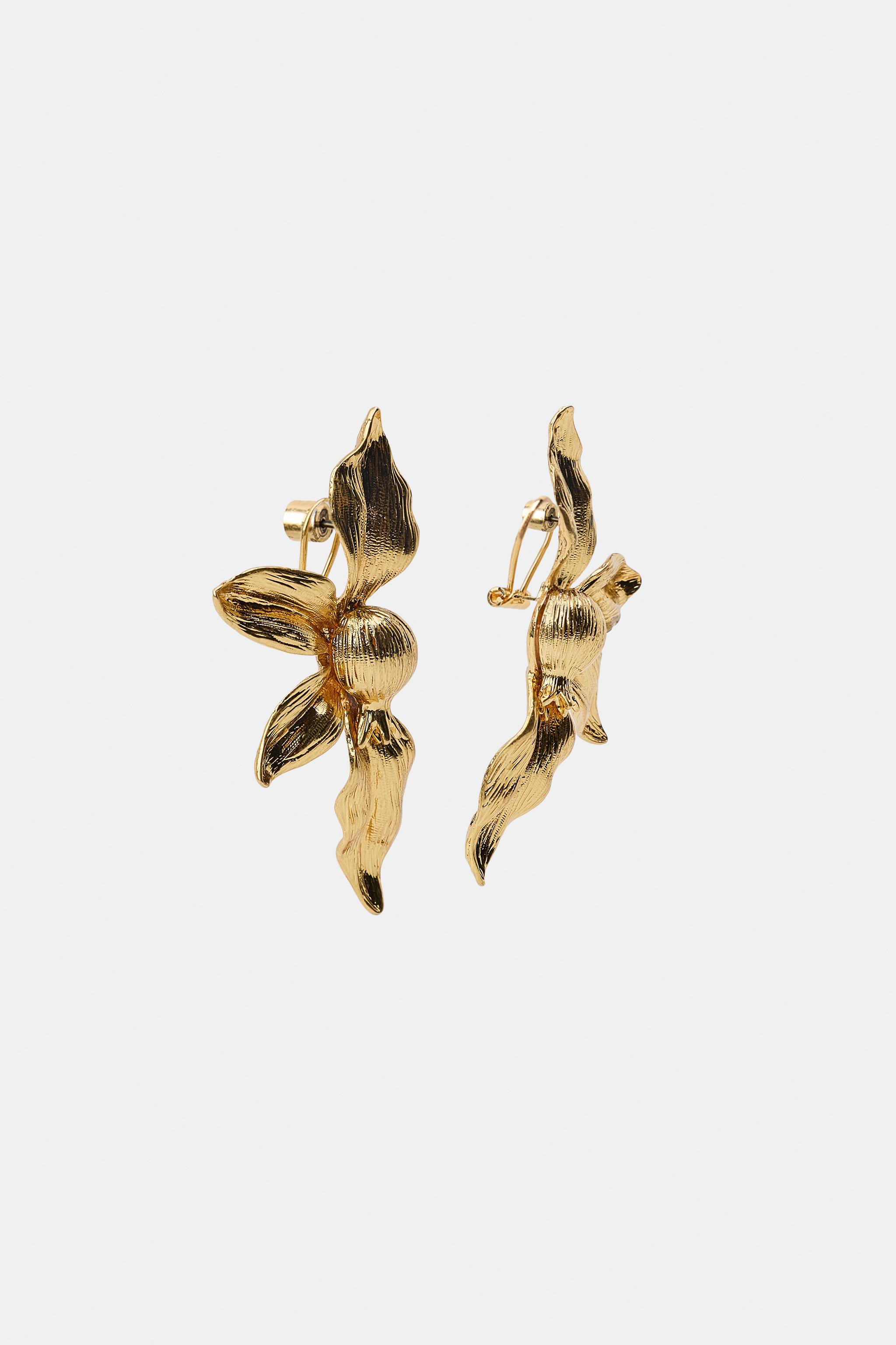 FAN FLOWER EARRINGS | Zara US