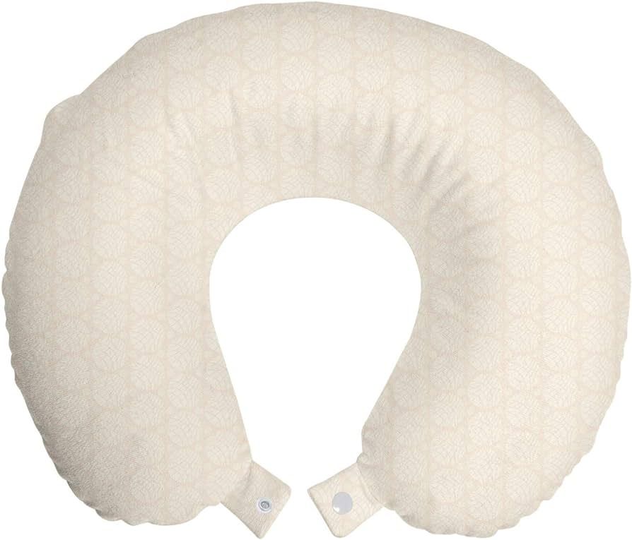 Ambesonne Ivory Travel Pillow Neck Rest, Abstract Soft Pastel Colored Circular Round Shapes Patte... | Amazon (US)