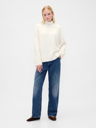 Fuzzy Oversized Turtleneck Sweater | Gap (US)