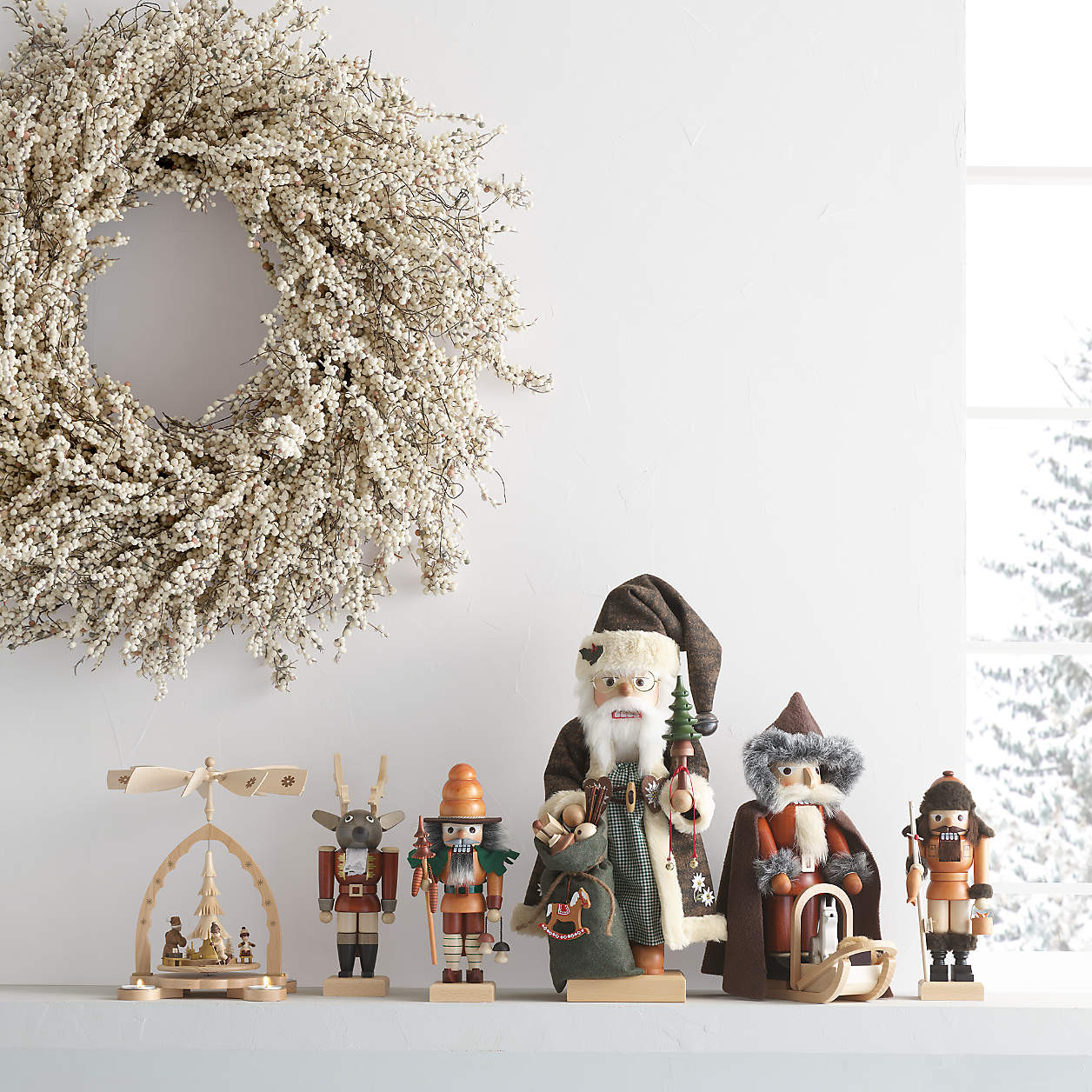 Large Faux Red Mini Berry Holiday Wreath 32" + Reviews | Crate & Barrel | Crate & Barrel
