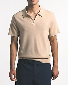 Cashmere short-sleeve johnny-collar sweater-polo | J. Crew US