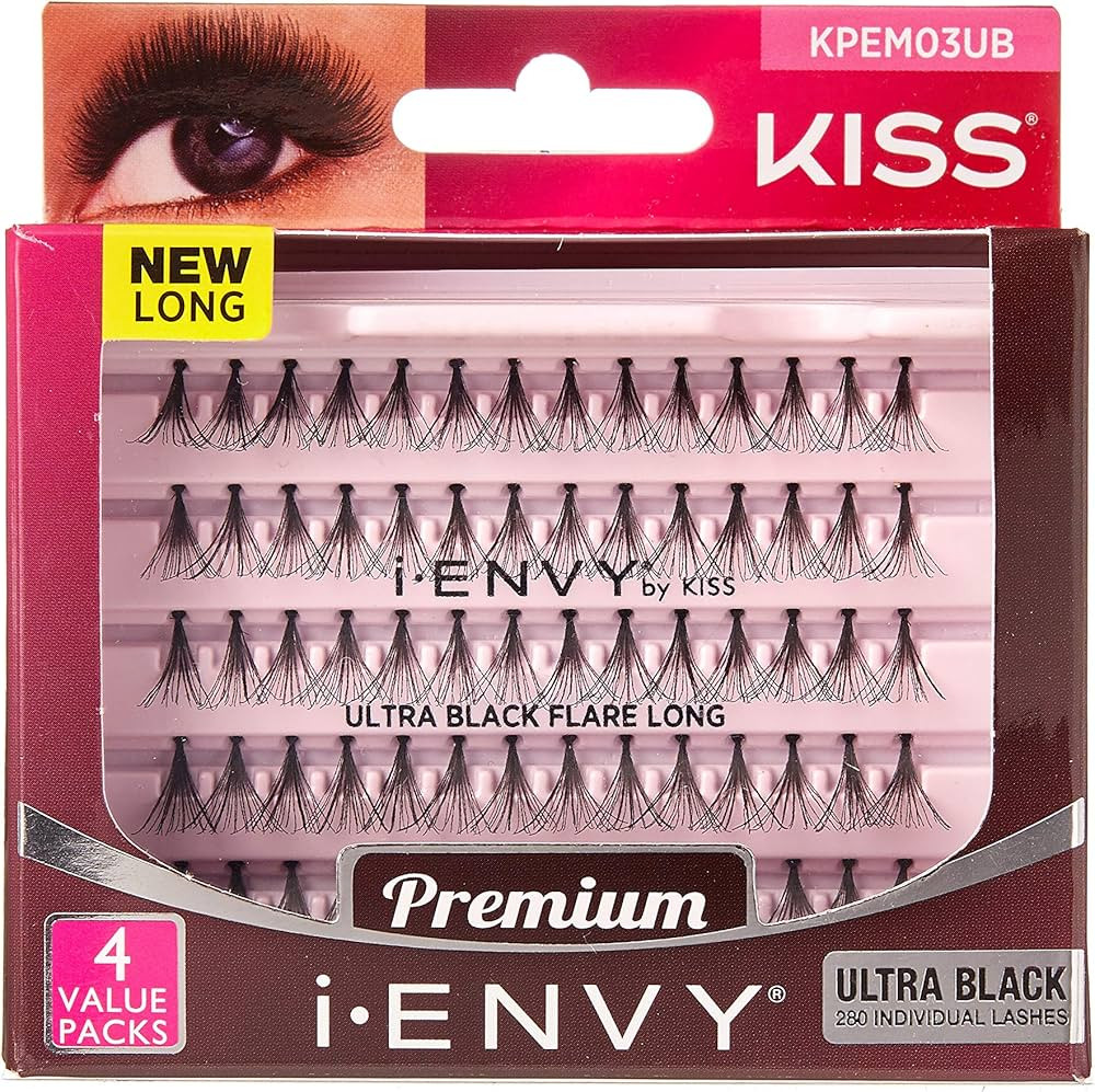 iENVY Knotted Individual Lash Ultra Black (Long) 2X Volume 4 Trays Multi Pack 280 Lashes Volumino... | Amazon (US)